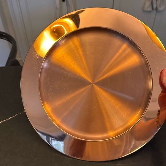 Crate & Barrel Copper Plated Charger - Picture 2 of 10